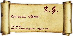 Karassi Gábor névjegykártya