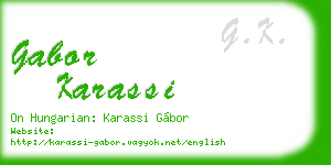 gabor karassi business card